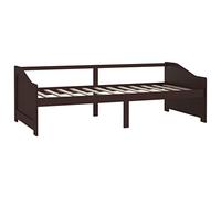 vidaXL Solid Pinewood 3-Seater Day Bed Home Bedroom Living Room Wooden Guest Sleepover Occasional Overnight Sofa Bed Day Bed Frame Dark Brown