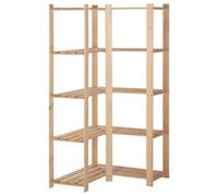vidaXL Solid Pinewood 5-Tier Storage Corner Rack Home Garage Storage Units