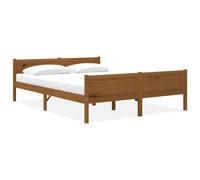 Vidaxl Bed Frame Solid Pinewood Honey Brown 140X200 Cm, Brown