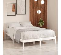 vidaXL Solid Pinewood Bed Frame Home Bedroom Furniture Modern Wooden Bed Base Frame Bedstead for Children Adults White 135x190 cm UK Double