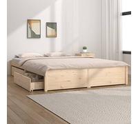 vidaXL Bed Frame with Drawers 140x190 cm UK NEW