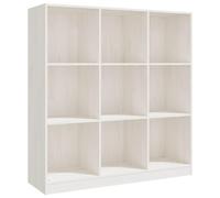 vidaXL Solid Pinewood Book Cabinet/Room Divider Home Living Room Wooden Bookcase Book Shelf Stand Storage Rack File Cabinet Organiser Partition White