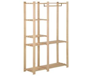 vidaXL Solid Pinewood Clothes Rack Household Supplies Bedroom Cloakroom Wooden O
