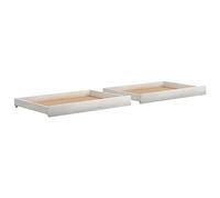 vidaXL Solid Pinewood Day Bed Drawers, 2pcs White, Versatile Under Bed Storage with Wheels for Easy Access, Simple Assembly Required.