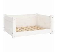 vidaXL Solid Pinewood Dog Bed - Supportive Design, Comfortable & Secure, Easy Assembly, for Small to Medium Dogs, White - 65.5x50.5x28 cm