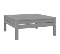 vidaXL Solid Pinewood Garden Footstool Grey Wooden Patio Footrest Ottoman