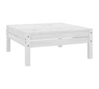 vidaXL Solid Pinewood Garden Footstool White Wooden Patio Footrest Ottoman