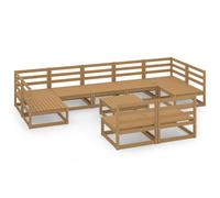 vidaXL Solid Pinewood Garden Lounge Set 10 Piece Wooden Furniture Sofa Set