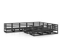 vidaXL Solid Pinewood Garden Lounge Set 11 Piece Wooden Furniture Sofa Set