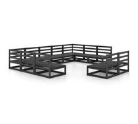 vidaXL Solid Pinewood Garden Lounge Set 11 Piece Wooden Furniture Sofa Set