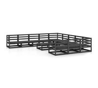 vidaXL Solid Pinewood Garden Lounge Set 12 Piece Wooden Furniture Sofa Set