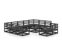vidaXL Solid Pinewood Garden Lounge Set 12 Piece Wooden Furniture Sofa Set