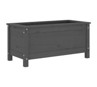 vidaXL Solid Pinewood Garden Planter - Ideal for Outdoor, Patio, Balcony - Plant & Flower Holder, Grey, Measurements: 82.5x40x39 cm