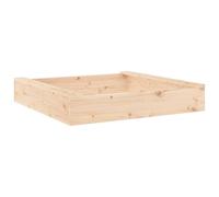 (natural pine, 111 x 111 x 20 cm) vidaXL Sandbox with Seats Kids Toy Outdoor Sandpit Square Solid Wood Pine