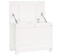 vidaXL Solid Pinewood Storage Box - White, Large Chest Tool Organizer, Home Essential Storage, Versatile Usage, Modern Design