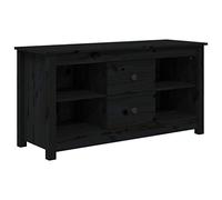 vidaXL Solid Pinewood TV Cabinet - Black 103x36.5x52 cm - Modern Design - High-Storage Capacity