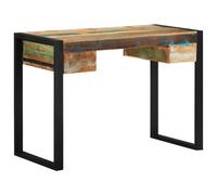 vidaXL Solid Reclaimed Wood Office Desk Handmade 2 Drawers Rustic 110x50x77 cm v
