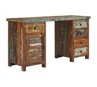 vidaXL Solid Reclaimed Wood Pedestal Desk 140x50x77cm Home Office Worktable