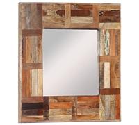 vidaXL Solid Reclaimed Wood Wall Mirror - Handmade Antique-Look Square Mirror, Ideal for Bathroom, Bedroom, or Dressing Room, Unique Decorative Home Accessory