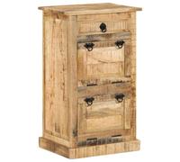 vidaXL Solid Rough Mango Wood 4-Layer Shoe Cabinet with Drawer Home Shoe Rack