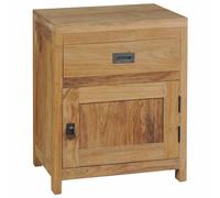 Bedside cabinet rustic solid teak 40x30x50cm 1 drawer 1 cupboard colonial-style