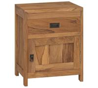 Bedside cabinet rustic solid teak 40x30x50cm 1 drawer 1 cupboard colonial-style