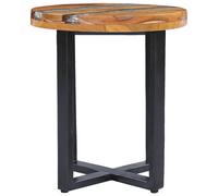 Vidaxl Coffee Table 40X45 Cm Solid Teak Wood And Polyresin