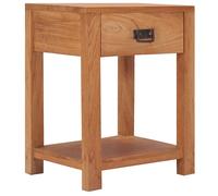 vidaXL Solid Teak Wood Bedside Cabinet with Drawer and Shelf Living Room Furnitu