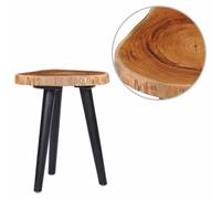 vidaXL Solid Teak Wood Coffee Table with a Clear Lacquer Finish Round Tabletop M