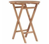 vidaXL Solid Teak Wood Folding Garden Table 60cm Outdoor Wooden Furniture