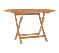 (round) vidaXL Folding Garden Table Outdoor Table Patio Dining Table Solid Wood Teak