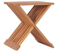 vidaXL Solid Teak Wood Folding Stool Outdoor Foldable Chair Table Furniture