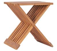 vidaXL Solid Teak Wood Folding Stool Stylish Functional Durable Stable Weather R