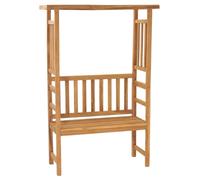vidaXL Solid Teak Wood Garden Bench with Pergola 115 cm Patio Seating Chair