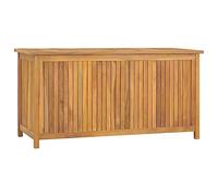 vidaXL Solid Wood Teak Garden Box Wooden Patio Outdoor Storage Box Balcony Garden Furniture Container Store Organiser Shed Blanket with Lid