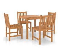 vidaXL 5 Piece Garden Dining Set Solid Teak Wood, Brown