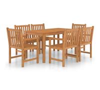vidaXL Solid Teak Wood Garden Dining Set 7 Piece Table and Chairs Furniture