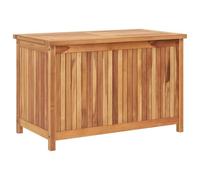 vidaXL Solid Teak Wood Garden Storage Box - Rustic Charm with Ample Storage Space, Water-Resistant - Ideal for Gardens, Patios and Indoor Spaces