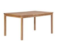 vidaXL Solid Teak Wood Garden Table 150 cm - Weatherproof Indoor/Outdoor Dining Table, 150x90x77 cm, 3 cm Thick Top, 5x5 cm Legs