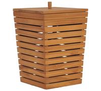 vidaXL Solid Teak Wood Laundry Basket Washing Box Bin Clothes Chest Storage