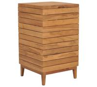 vidaXL Solid Teak Wood Laundry Basket Washing Box Bin Rope Basket Plant Stand