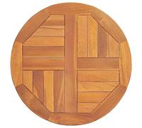 vidaXL Solid Teak Wood Round Table Top - 2.5 cm Thickness, Brown 50 cm Diameter, Perfect for Dining Room and Kitchen