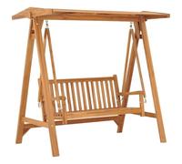 vidaXL Solid Teak Wood Swing Bench Outdoor Living Garden Patio Lawn Terrance Backyard Wooden Porch Swing Chair Seat Seating Durable
