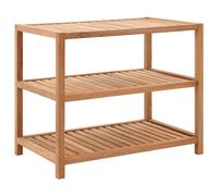 vidaXL Solid Walnut Wood Bathroom Shelf 65x40x55cm Natural Wooden Storage Rack
