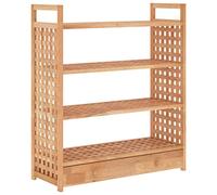 vidaXL Solid Wood Walnut Shoe Rack with Drawer Hallway Shoe Storage Shelf