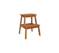 vidaXL Solid Wood Acacia 2 Step Stool Garden Outdoor Terrace Balcony Home Wooden Kitchen Bathroom Baby and Kids Room Step Ladder Stool