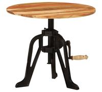 vidaXL Solid Wood Acacia and Cast Iron Side Table Wooden Side End Beside Table