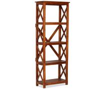 vidaXL Solid Wood Acacia Bookshelf Honey Finish 60x30x160 cm Standing Shelf