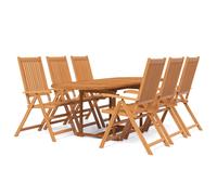 vidaXL 7 Piece Garden Dining Set Solid Wood Acacia 160-240 cm
