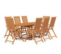 vidaXL 9 Piece Garden Dining Set Solid Wood Acacia 160-240 cm